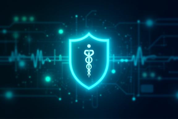 Stylized image representing healthcare data security